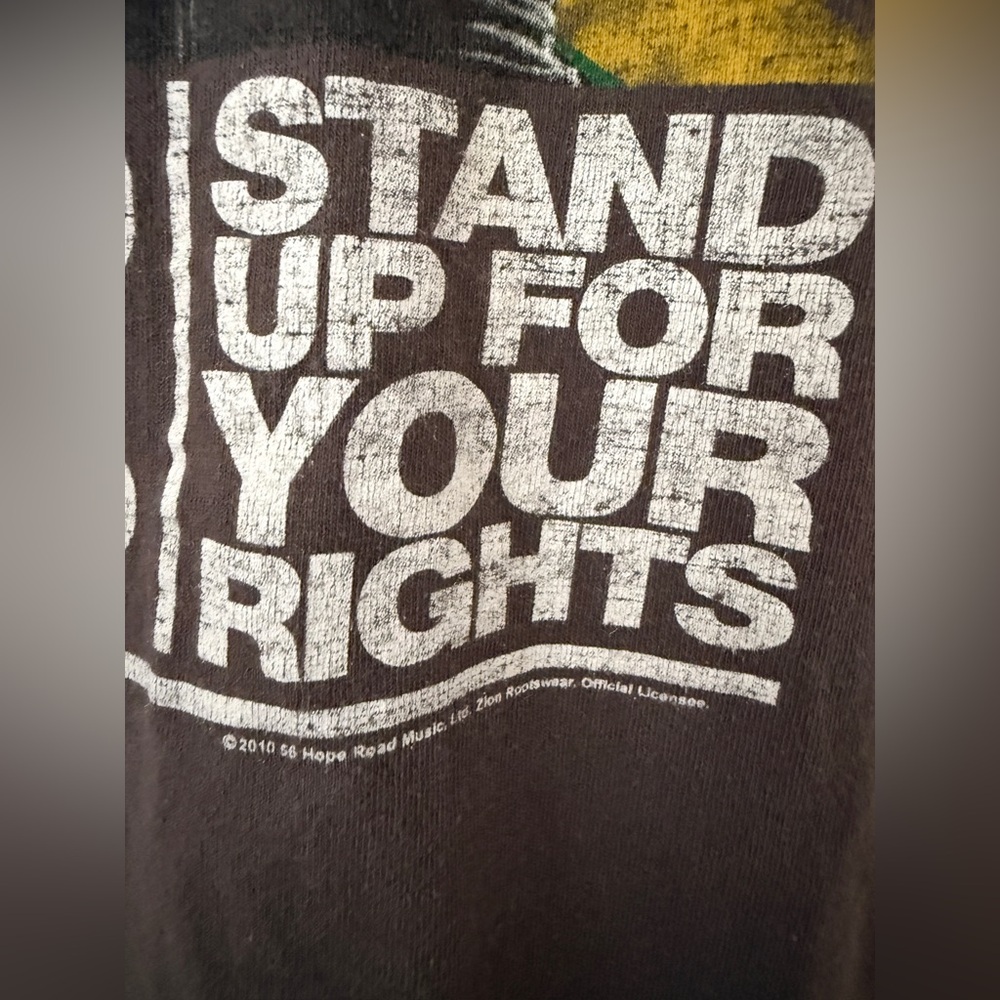 Zion Rootswear Bob Marley Stand Up For Your Rights shirt - Picture 2 of 3